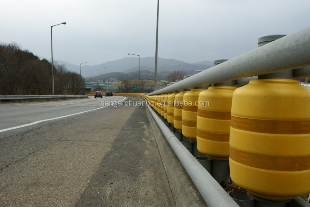 SB Certificated Yellow Highway Safety Roller Barrier Guardrail U Shape Frame