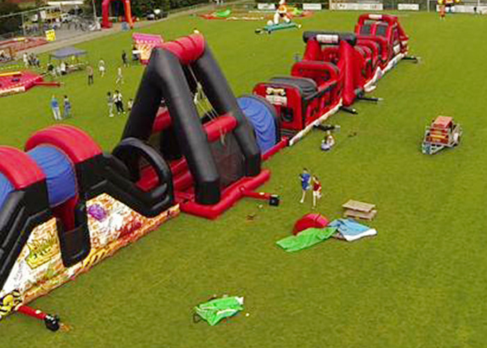 Outdoor Obstacle Course Game For Playground , Boot Camp Inflatable Obstacle Course