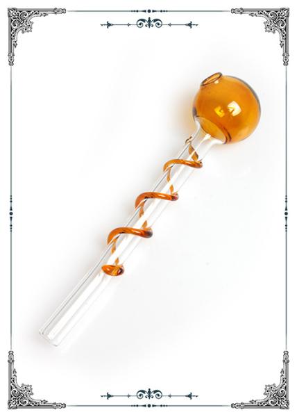 Orange Pyrex Glass Oil Burner Mini Bong Oil Burning Pipe 5.5 Inches