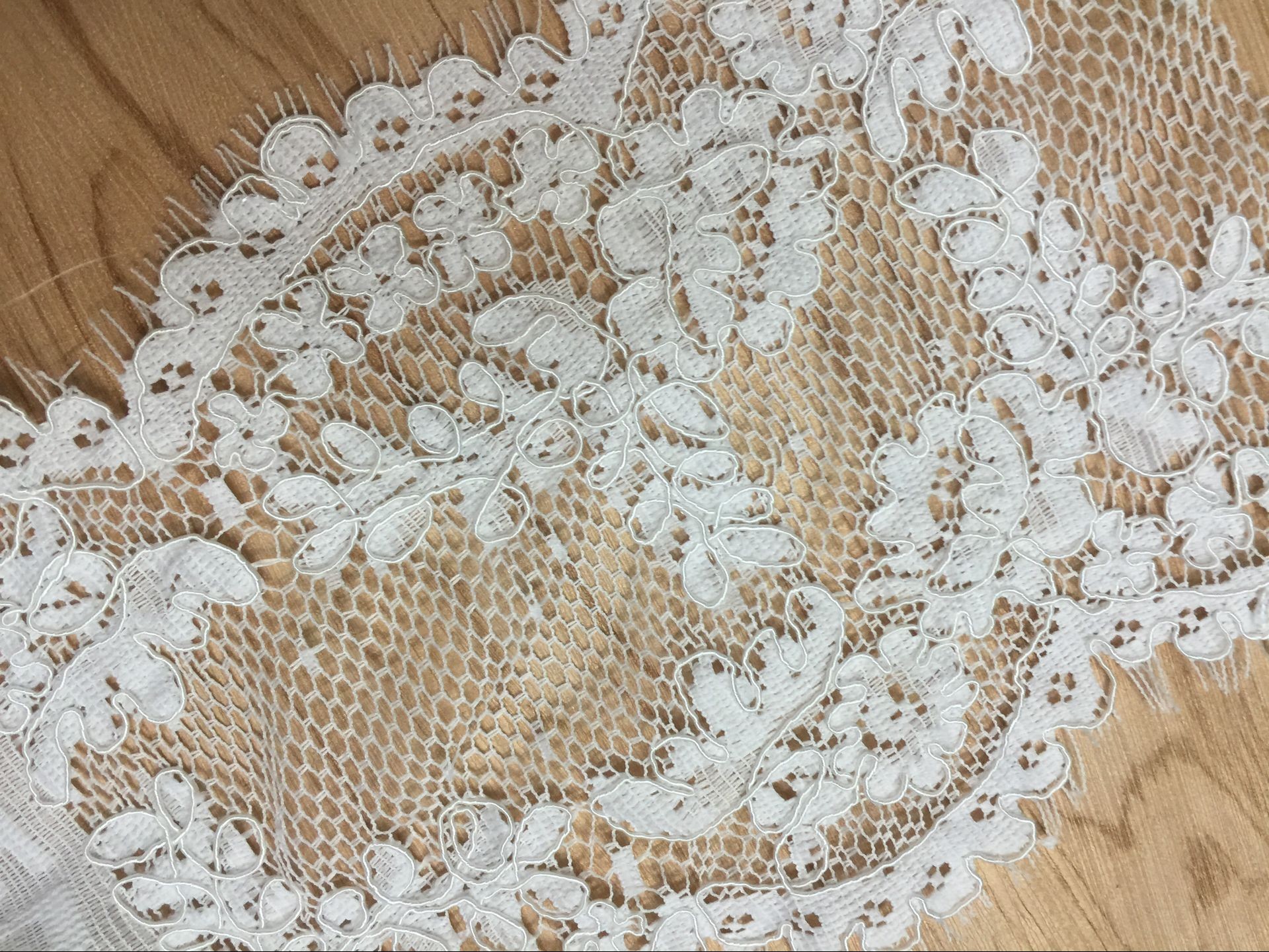 Jacquard Lace border for Wedding dress Cord lace edge in Ivory Color