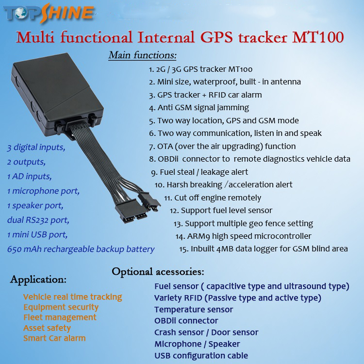 Customize 2g 3G Vehicle GPS Car Alarm And Tracker System With Ibuton RFID Fuel Sensor