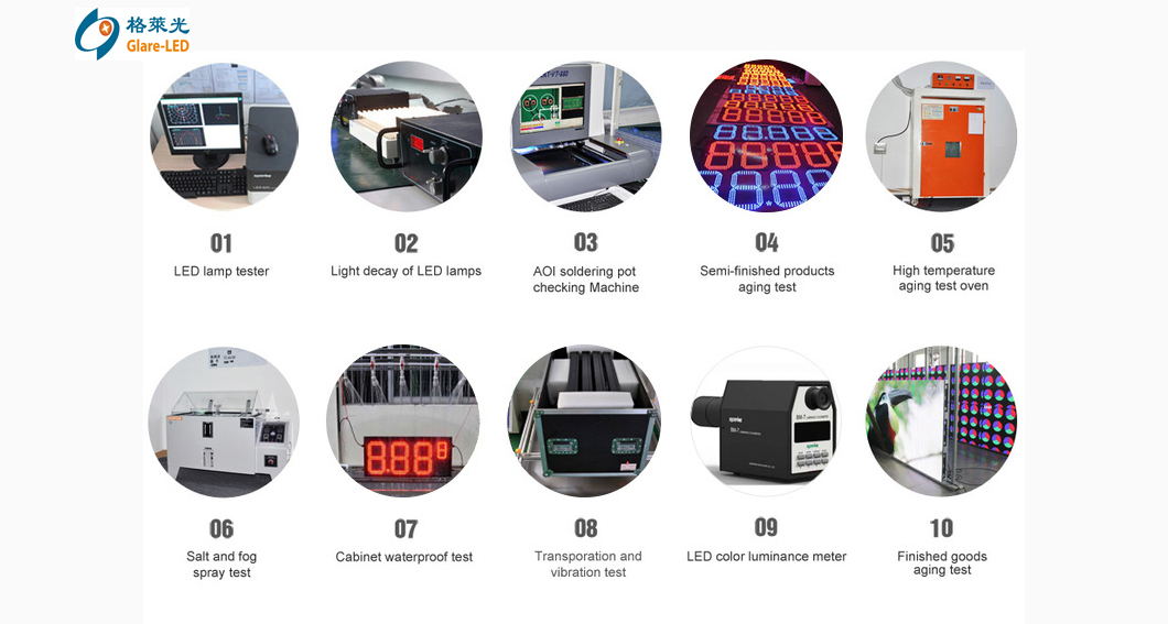 8.88 10 Inch 12 Inch 16 Inch Digital Petrol Station Sign Board Automatic Brightness
