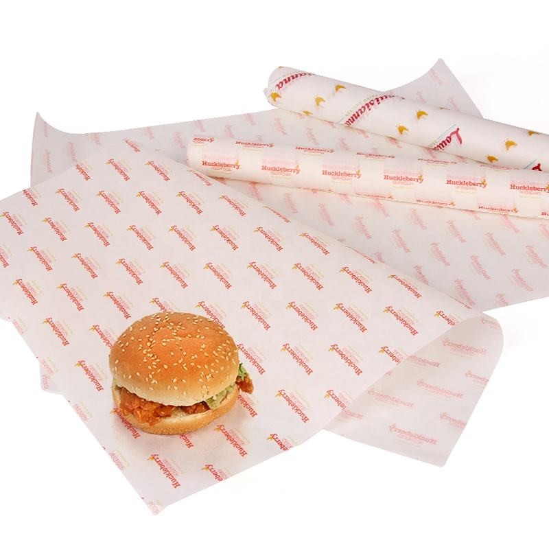 Food grade printing burger wrapping tissue paper grease resistant food safe greaseproof paper