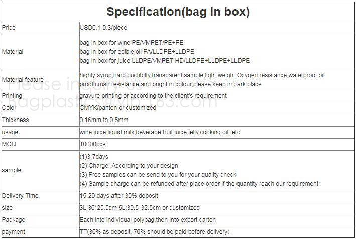 multi-purpose carrying case,wine bag,liquid packing with vitop spout,5L/10L/20L packaging wine bag bib in box wine dispe