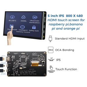 800x480 Resolution 5 Inch HDMI Display For Raspberry Pi Clear Image