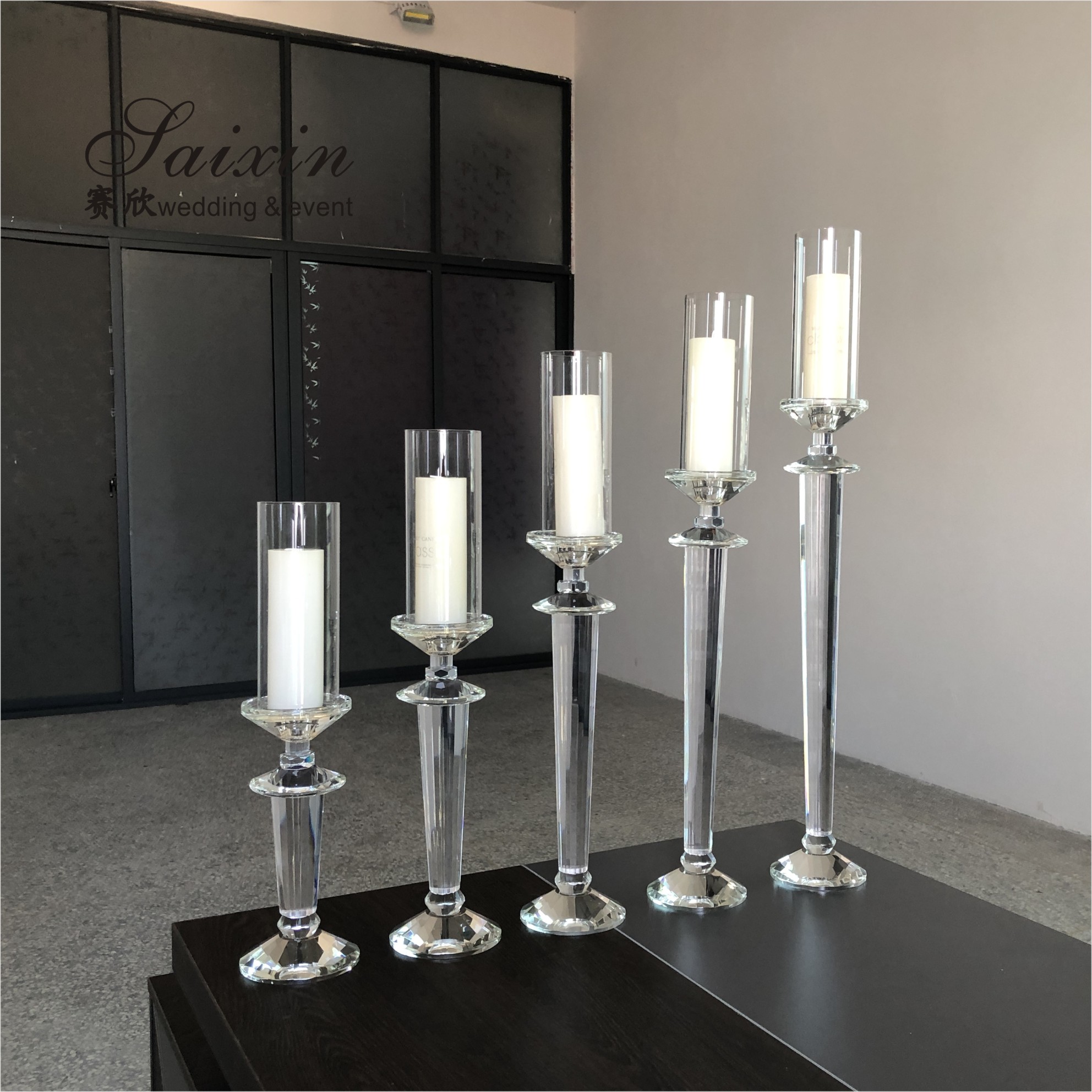 Gold Candlestick Holders Wedding Deco Centerpiece Metal Gourd 25CM 20CM