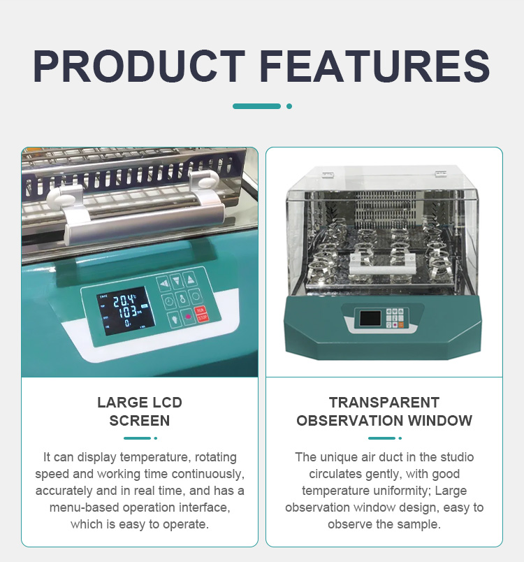 Desktop Laboratory Shaker Incubator with Temperature Range RT 5-65C and Performance