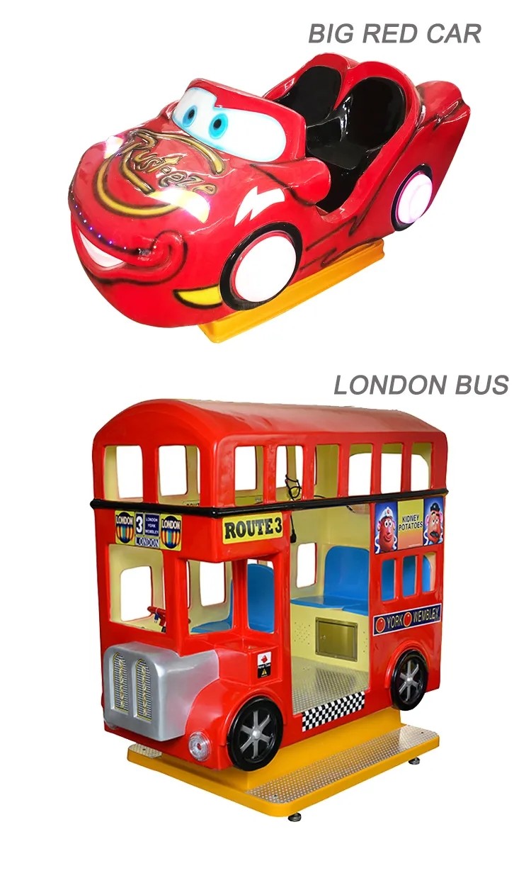 Indoor Amusement Kiddie Car Ride Coin Operated For 1 Kids 2 Kids