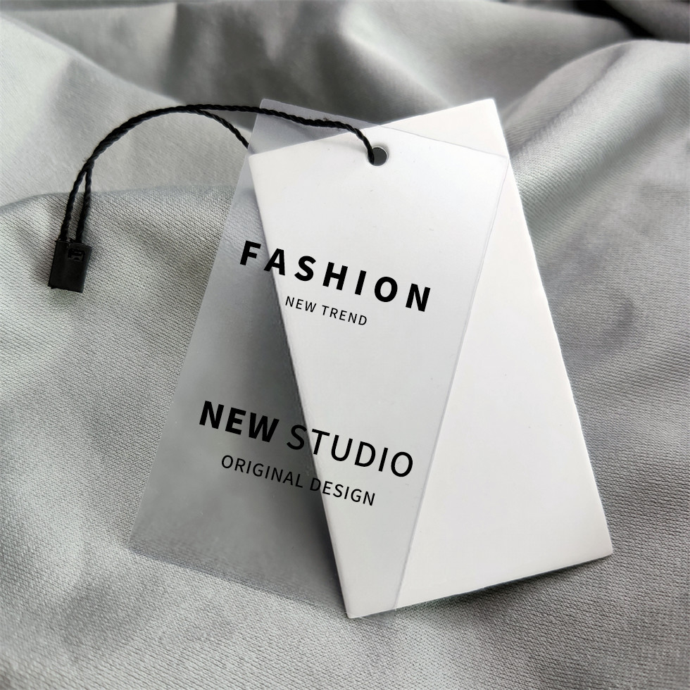 Custom Logo Cotton Swing Tags Clothing Hang Tag White Matte For Debossed Jeans Size