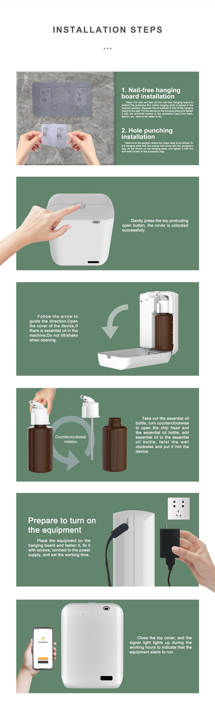 2023 New Arrival Waterless Commercial Plug In Hvac Aroma Diffuser 150Ml Bluetooth App Smart Aroma Diffusers Fragrance Diffuser