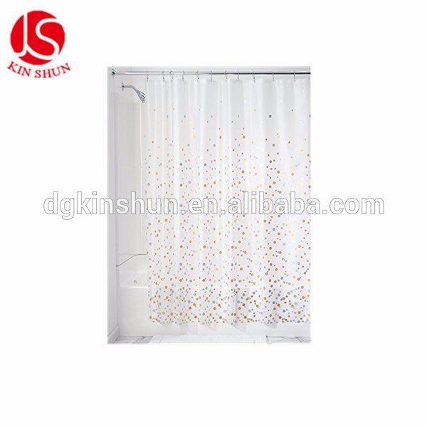 Mildew resistant shower curtain with matching window curtain shower curtain