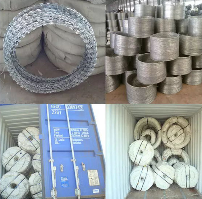 16m 0.35mm Barbed Wire Concertina Coil ISO 9001 Razor Electric Fence