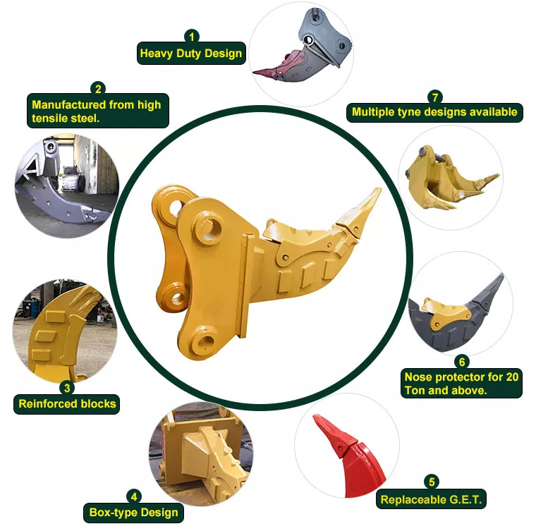 Q355B Hydraulic Vibrate Ripper For PC / PC Excavator Ripper Tooth
