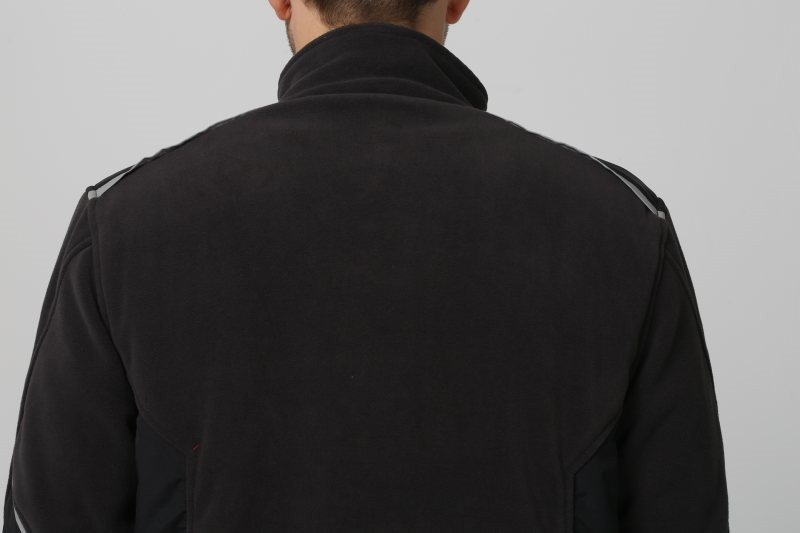 Winter Microfleece Jacket Mens , Black cold weather work paka