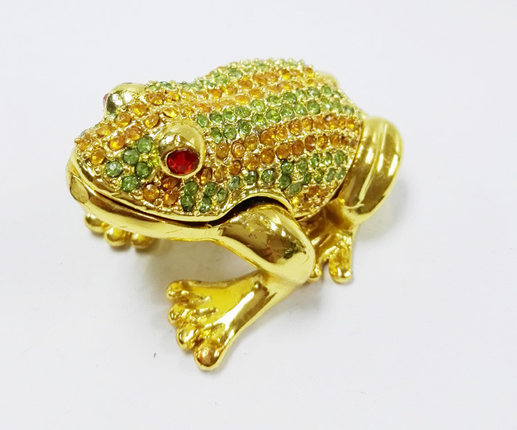 Animal trinket jewelry box Frog diamond decoration trinket jewelry box metal jewelry box