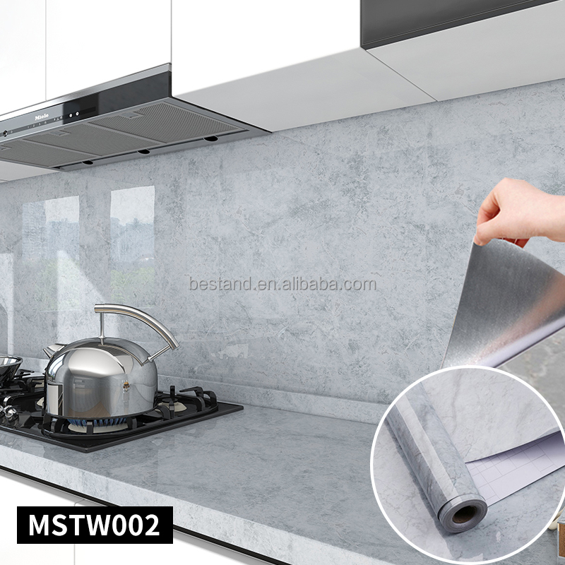 60cm*10m Roll Marble Stick And Peel Wallpaper For Kitchen Bedroom