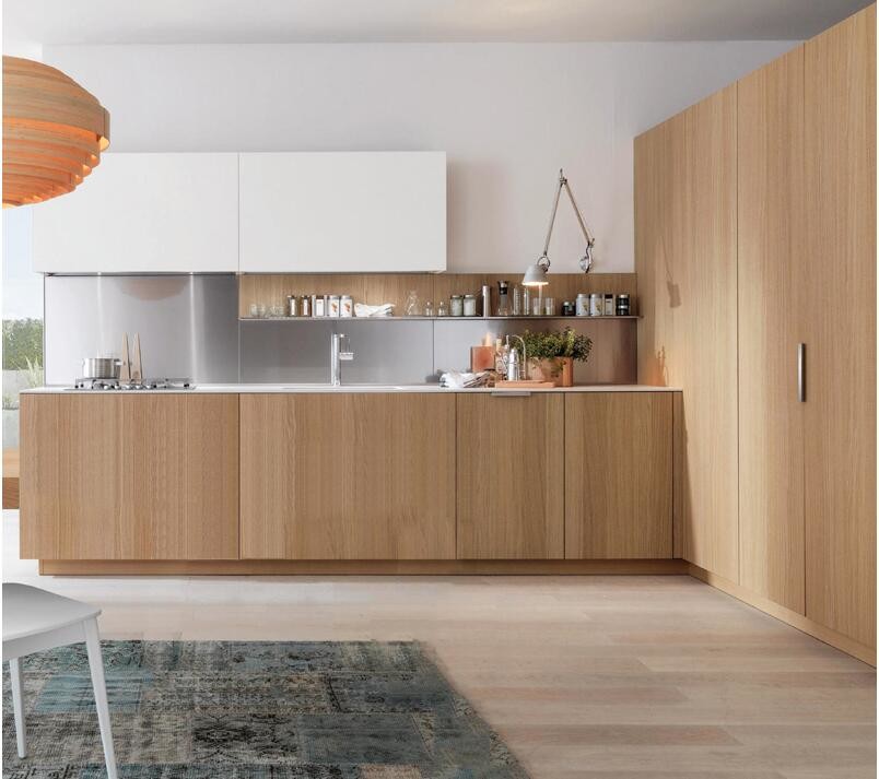 Simple Modular plywood kitchen cabinets Melamine Finishing For Home Improvement