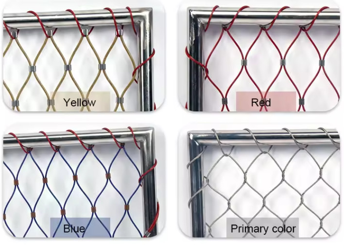 316L Diamond Hole Ferrule Mesh Stainless Steel Wire Rope Zoo Mesh