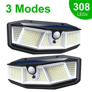  2000mA 308LED Outdoor Solar Lamp 1.1W Street LED Spotlight With Motion Sensor Manufactures
