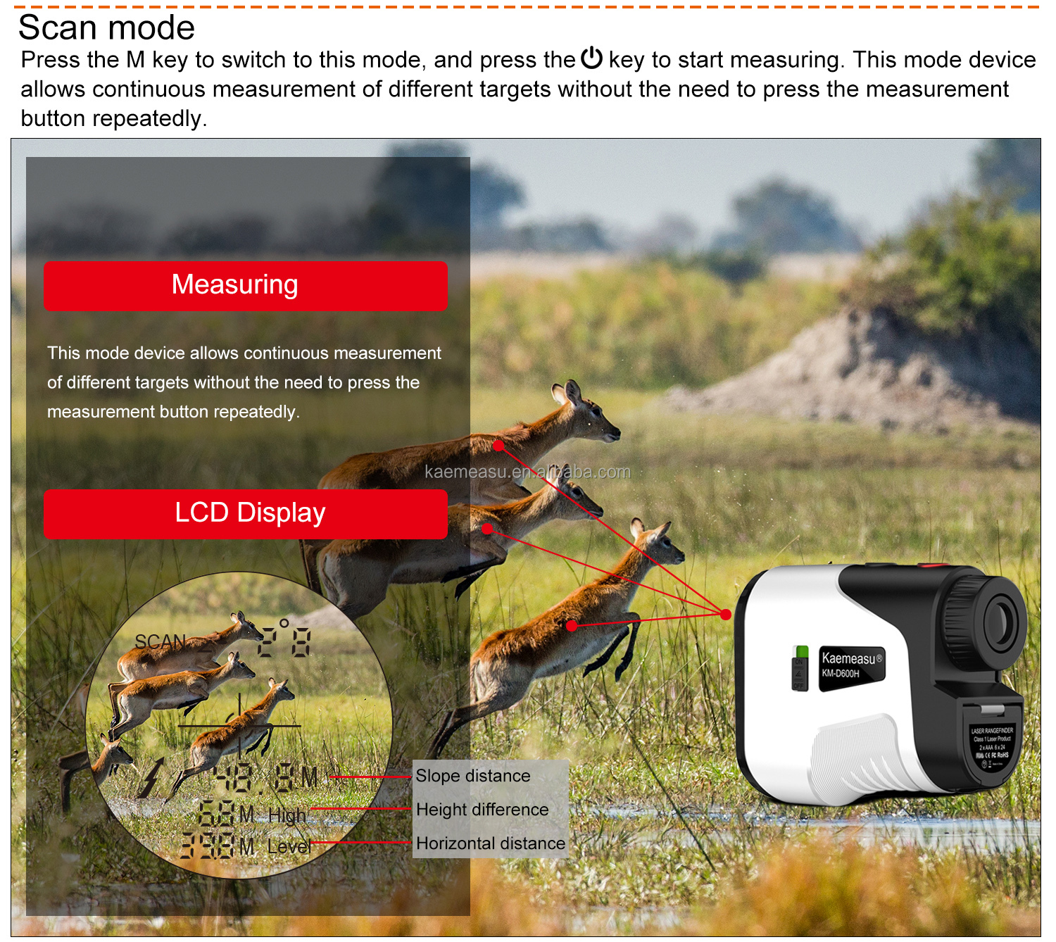 Long distance laser rangefinder Handheld golf laser rangefinder Mini Laser Rangefinder with slope