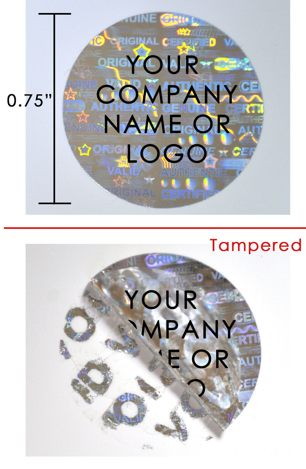 Anti Fake Adhesive Vinyl Hologram Vial Label With Offset Printing