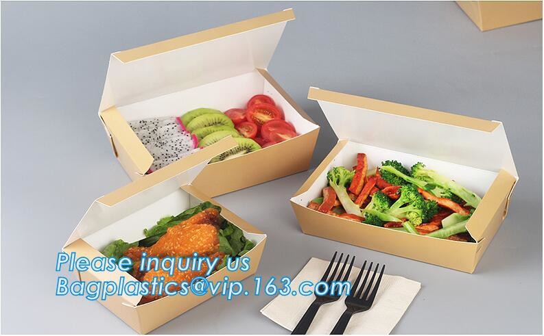 Cheap Cardboard foldable kraft paper lunch box with window,Lunch noodle fast food kraft paper box by customized logo pri