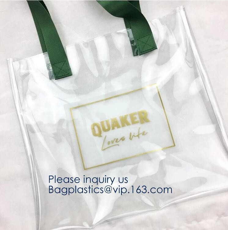 Stadium Approved Environmentally New Clear Tote PVC Shoulder Transparent Shopping Bag,Recycled Clear Pvc Shopping Tote B