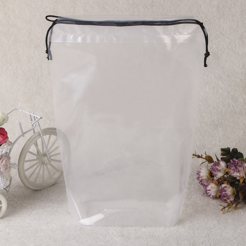 Poly Drawstring Bag EVA Frosted Plastic Drawstring Storage Bag for Clothing Custom Logo