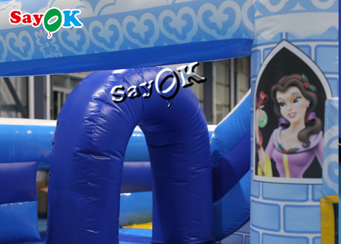 5m 16.5ft Blue Princess Bouncing Castle Commercial Inflatable Jumping Hhouse