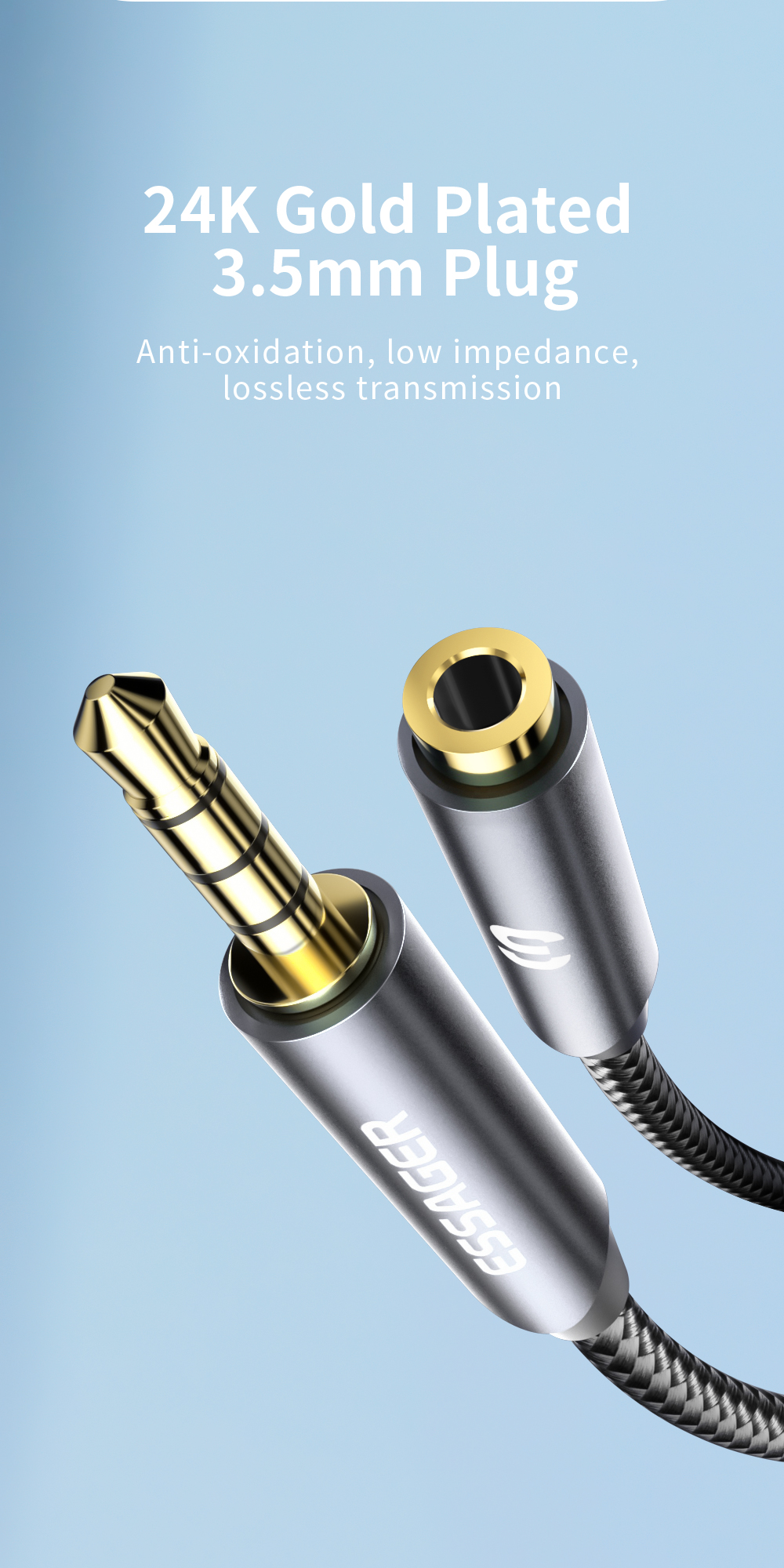 Lingering Sound Male to Female Audio Cables 3.5mm Jack For Microphone