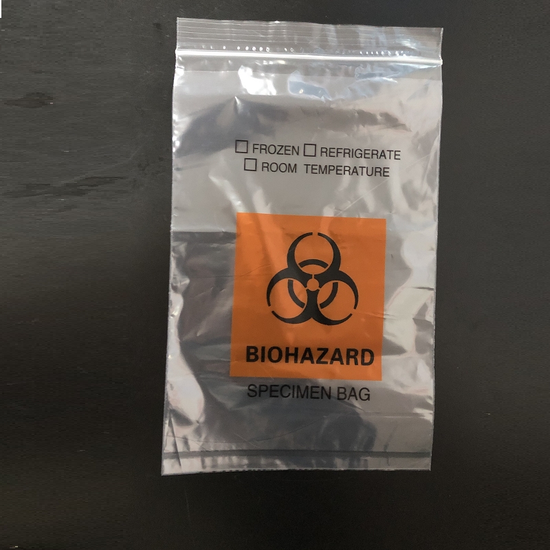 6*9 LDPE Ziplock Pathology transport envelope medical lab biodegradable biohazard trash collection specimen bag with pouch