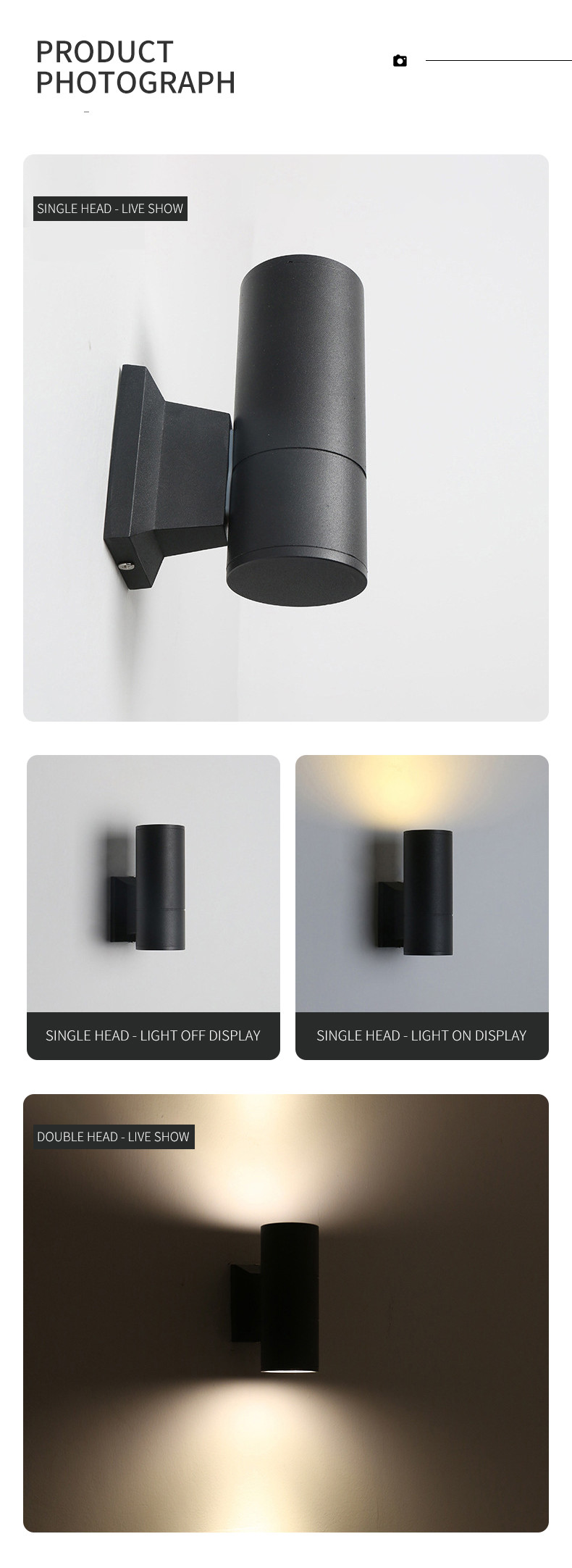 Double Head Shell E27 Outdoor Wall Lamp LED Waterproof Modern Simple 6w
