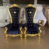 Buy cheap Gold Royal Sofa King And Queen Chairs For Wedding Rental Banquet Blue Black from wholesalers