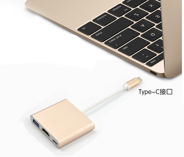 Type c to HDMI HD adapter and Aluminum alloy silver USB3.1 faster data cable
