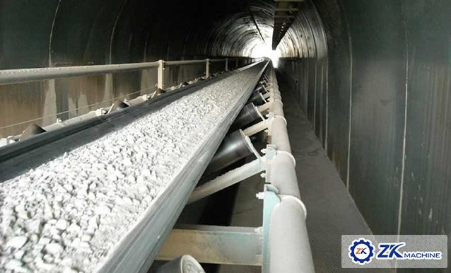 Medium Scale Building Materials 217m3/h Conveyor Belt System