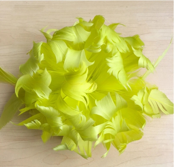 15*15 cm Curly Goose Feather Flower Mount with Wire Accessory Pattern Dyed