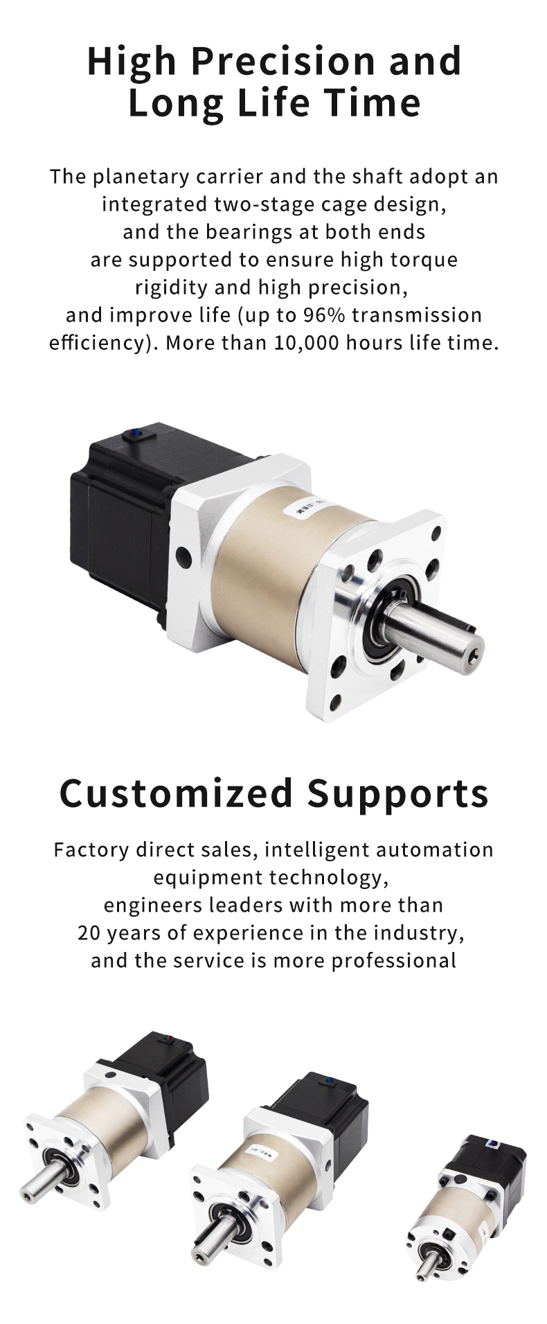 High Precision Nema 14 Planetary Stepper Motor with Gearbox and Planetary Gear Reducer