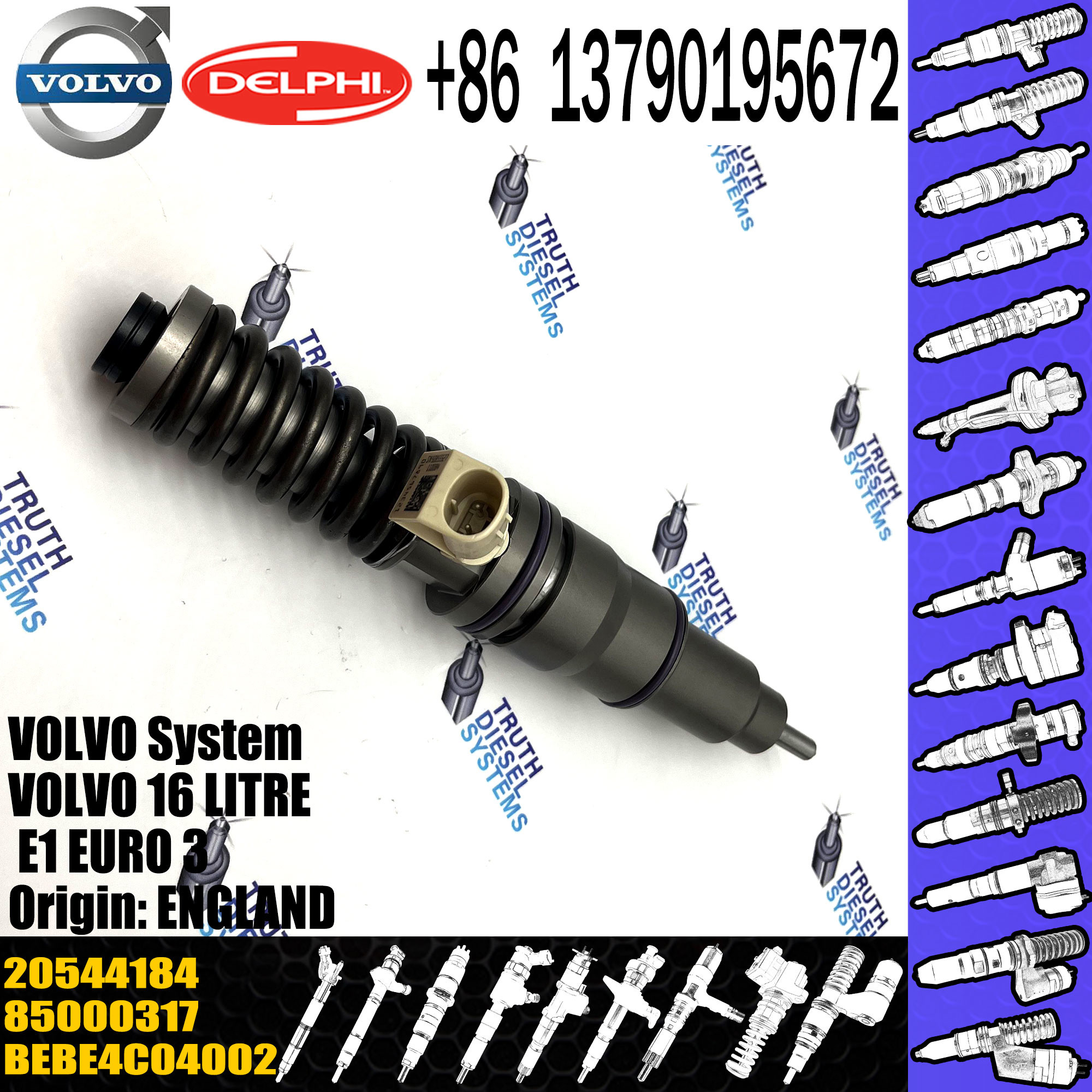 20544184 BEBE4C04002 BEBE4C04102 common rail fuel injector for VOL 85000317