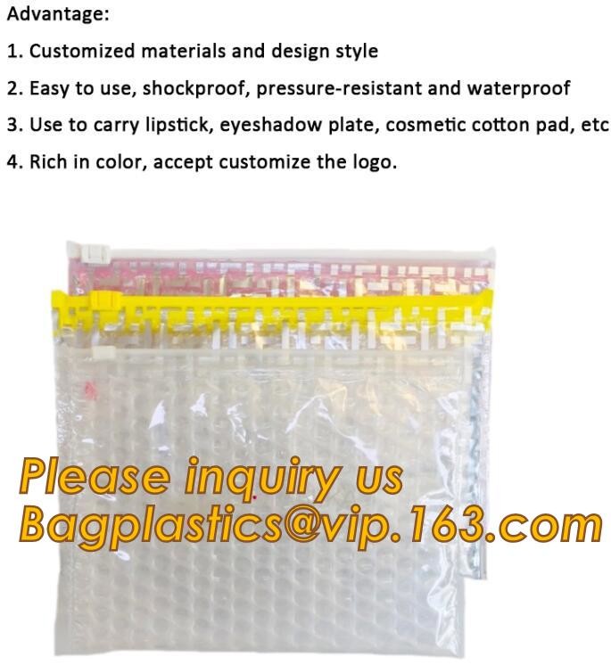 Custom Bubble Zip lockkk Packaging Bag Slider Padded Bag,Anti Shock Plastic PE Material Mailer Zip Lock Padded Bag /Slider
