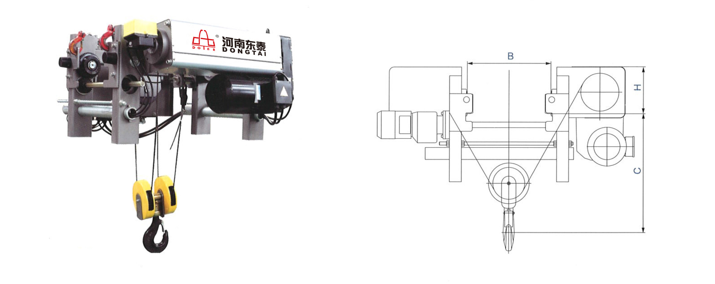 Non Standard 16T Wire Rope Electric Hoist Crane Overhead Electric Hoist