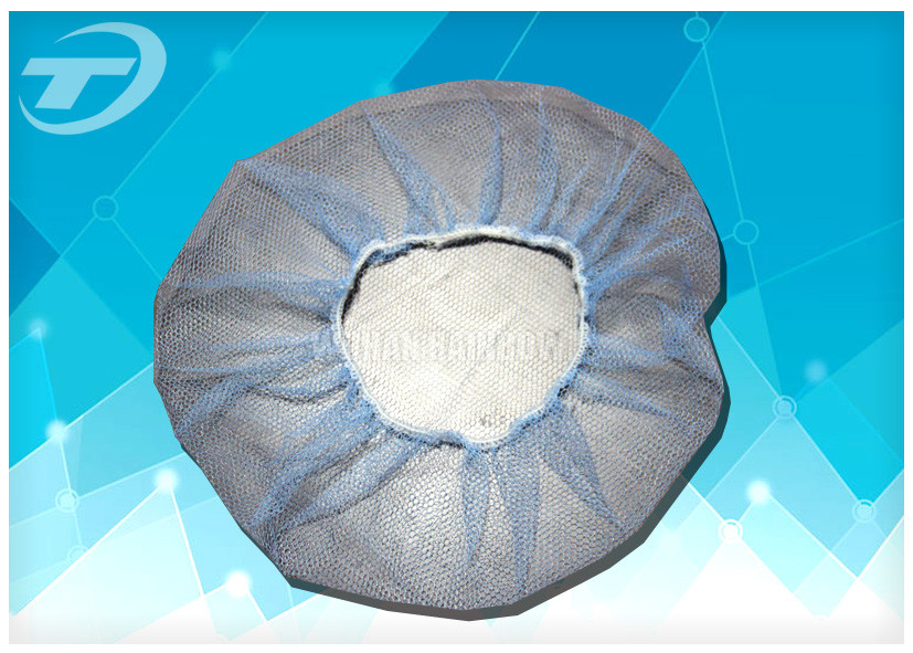 Single use nylon hairnet 20 ", soft and breathable , white , black and blue color