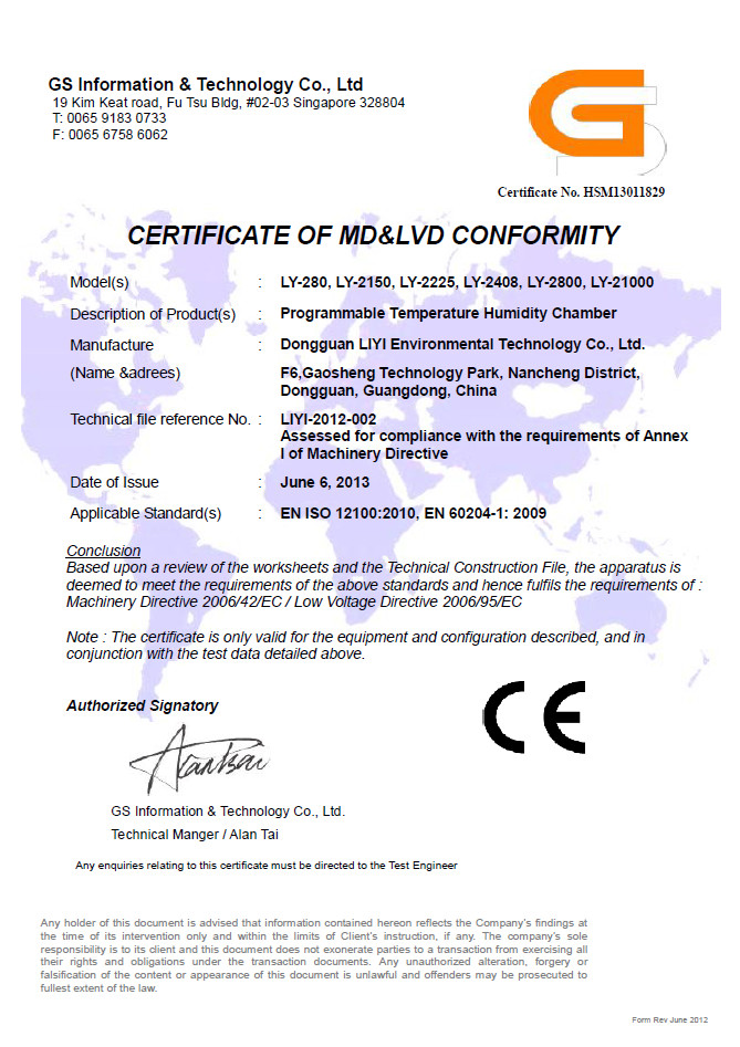 LY-2800 CE Mark Climate Chamber Temperature And Humidity Test Machine From LIYI