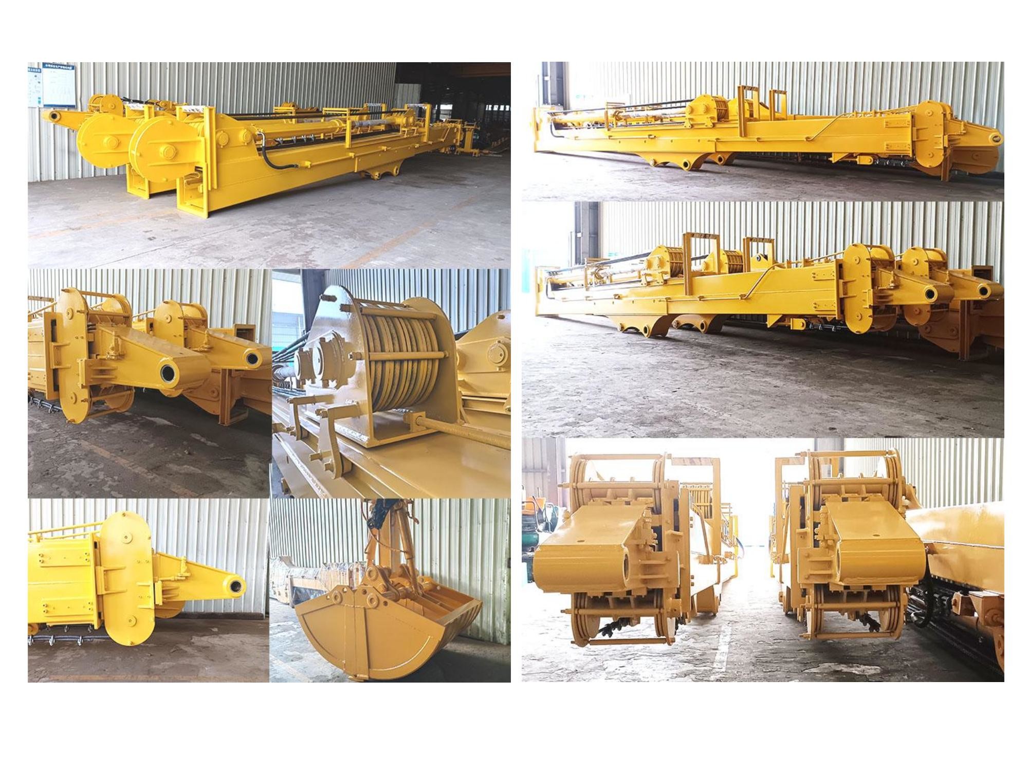 Excavator Telescopic Arm With Clamshell Bucket For Digging Foundation