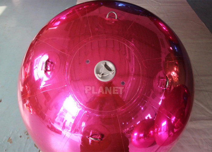Rosed Red PVC Floating Inflatable Reflective Mirror Ball Christmas Inflatable Sphere Mirror Balloon