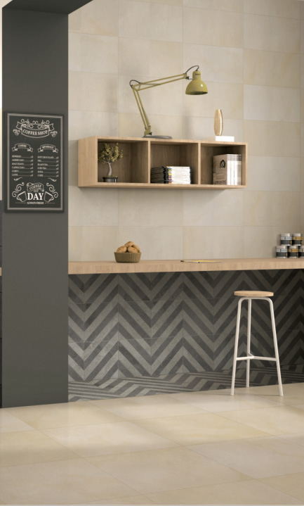 Beige Bathroom Tiles Anti Slip / 24*24 Inches Porcelain Kitchen Floor Tile