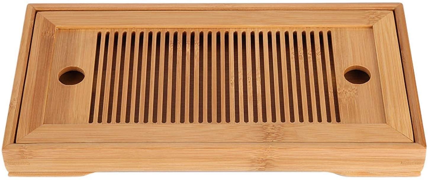 ODM Chinese Bamboo Wooden Tea Trays With Drain Solid Natural Nanzhu