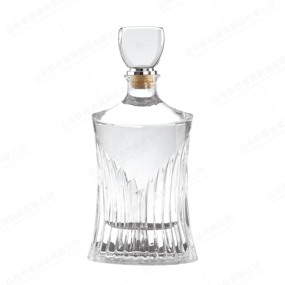 Custom 750ml Glass Wine Bottles for Beverage Industry Luxurious and Cork Top Stripe Design