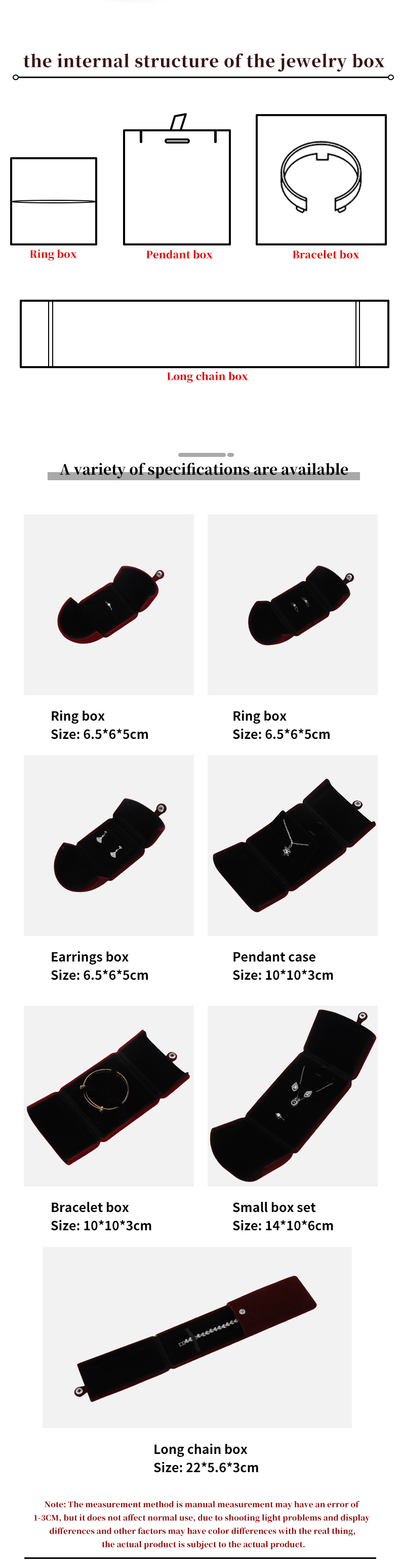 Dark Red Soft Velvet Jewelry Box Clamshell Shaped Jewelry Set Box Packaging