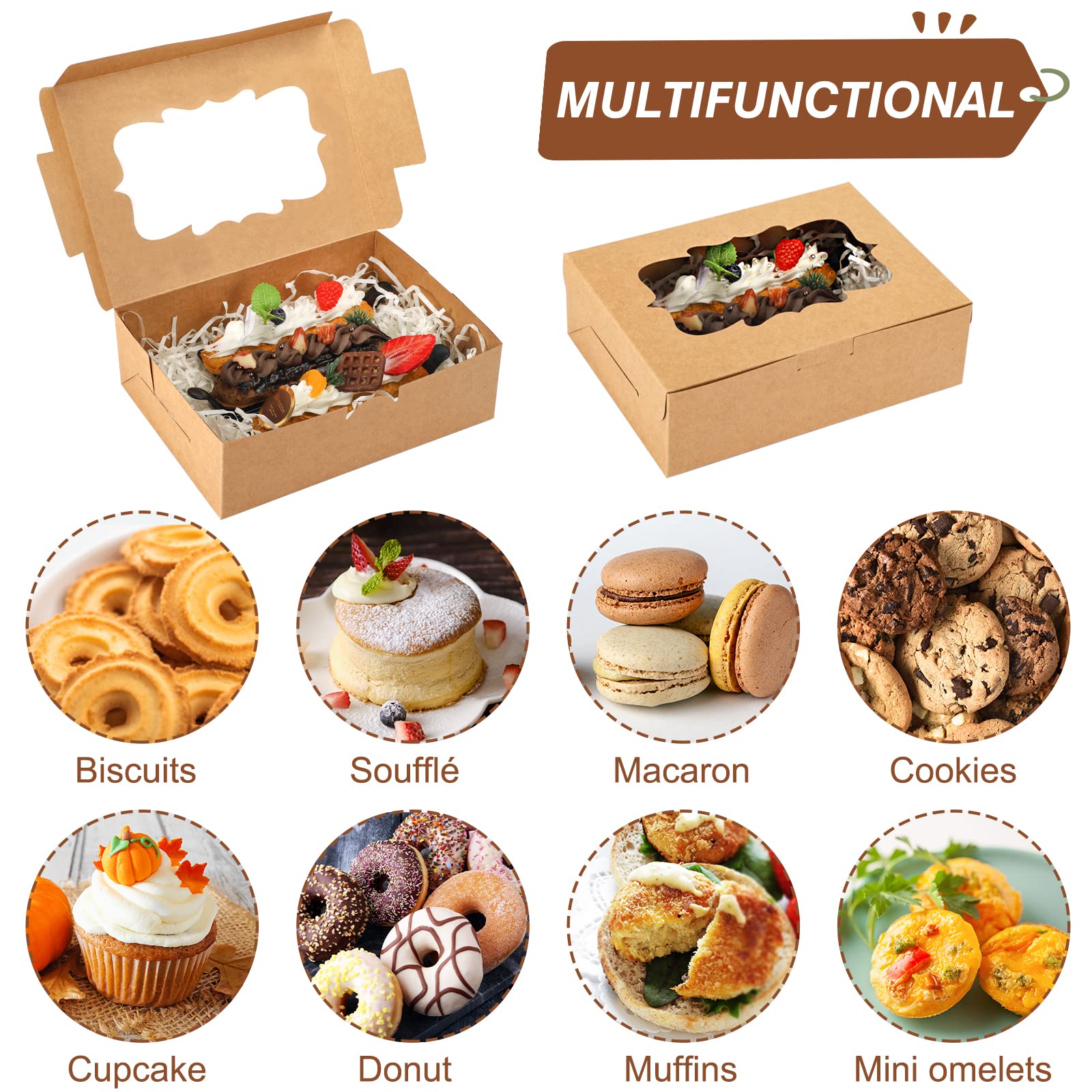 Cookie Bakery Boxes Pastry Muffins Dessert Party Favor Boxes Cupcakes with Window