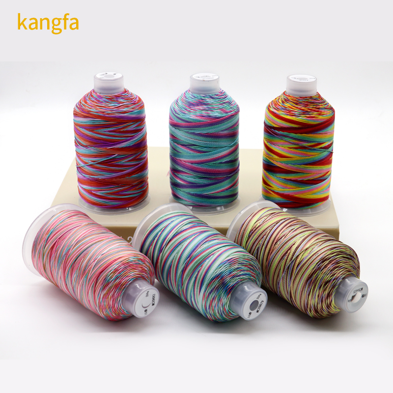 250g Multicolor Rainbow Thread 100% Polyester For Weaving Crafts Domestic Sewing Thread